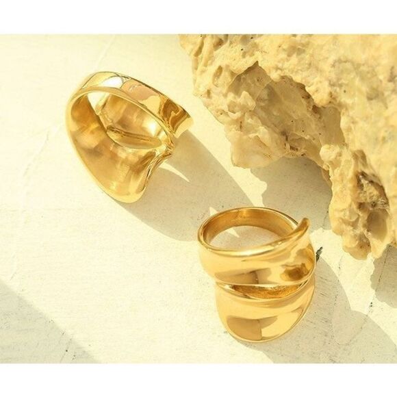 Fashion  Style hallow Ring 9 titanium stainless steel - Picture 3 of 7